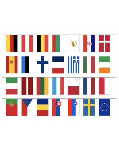 Guirlande 27 drapeaux pays européens