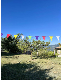 Guirlande fanions triangulaire multicolore de rue en tissu
