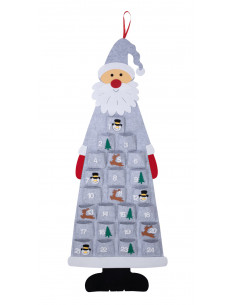 Calendrier de l'avant en forme de sapin et de Père Noël